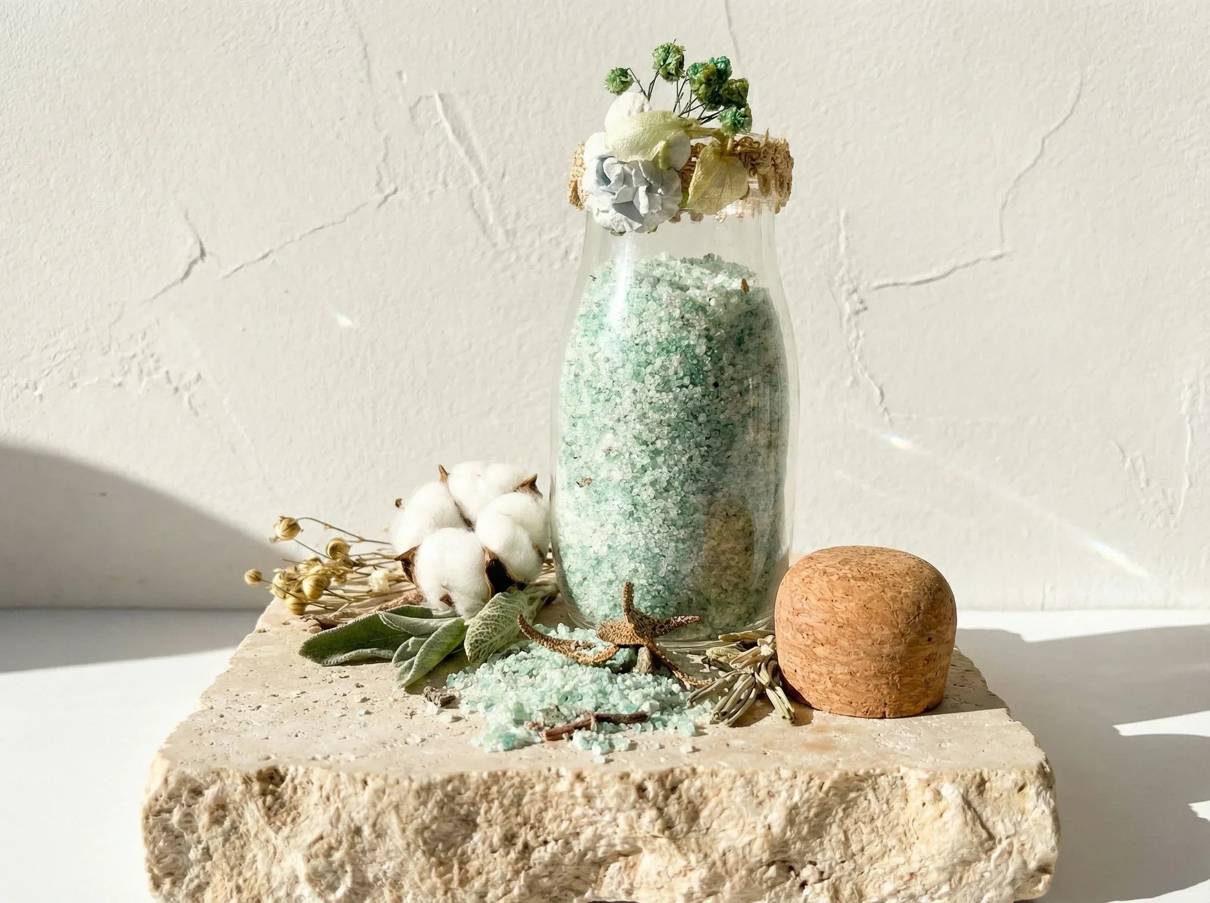 Sel de bain aromathérapie Sauge Coton - Purification Sacrée Aura - Essences Agape 40747331