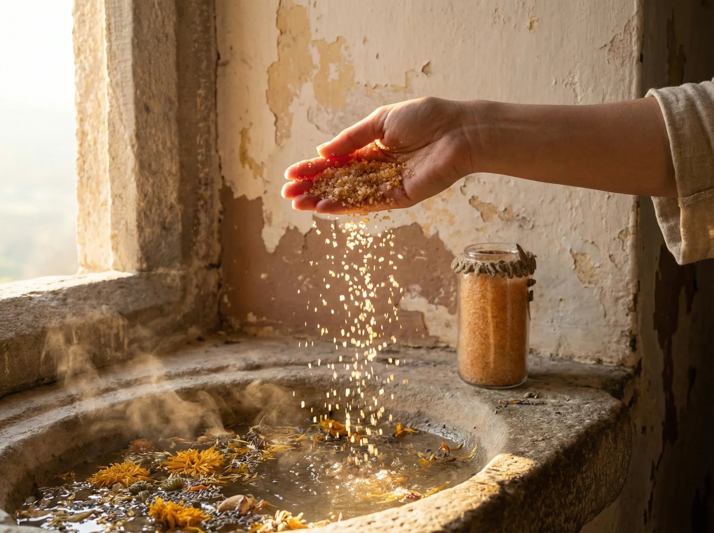 Sel de bain mer epsom Ambre Oud Musc - Voyage Oriental et Chaud - Essences Agape 30894649