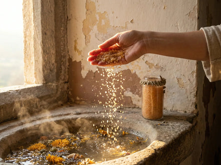 Sel de bain mer epsom Ambre Oud Musc - Voyage Oriental et Chaud - Essences Agape 30894649