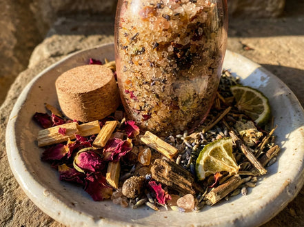 Sel de bain mer epsom Palo Santo Rose - Synergie Sacrée et Paix - Essences Agape 25466060