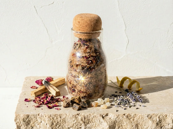 Sel de bain mer epsom Palo Santo Rose - Synergie Sacrée et Paix - Essences Agape 15979130