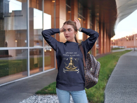 Sweatshirt art, loi de l'attraction, confiance en soi, sweat col rond - Essences Agape 27122321