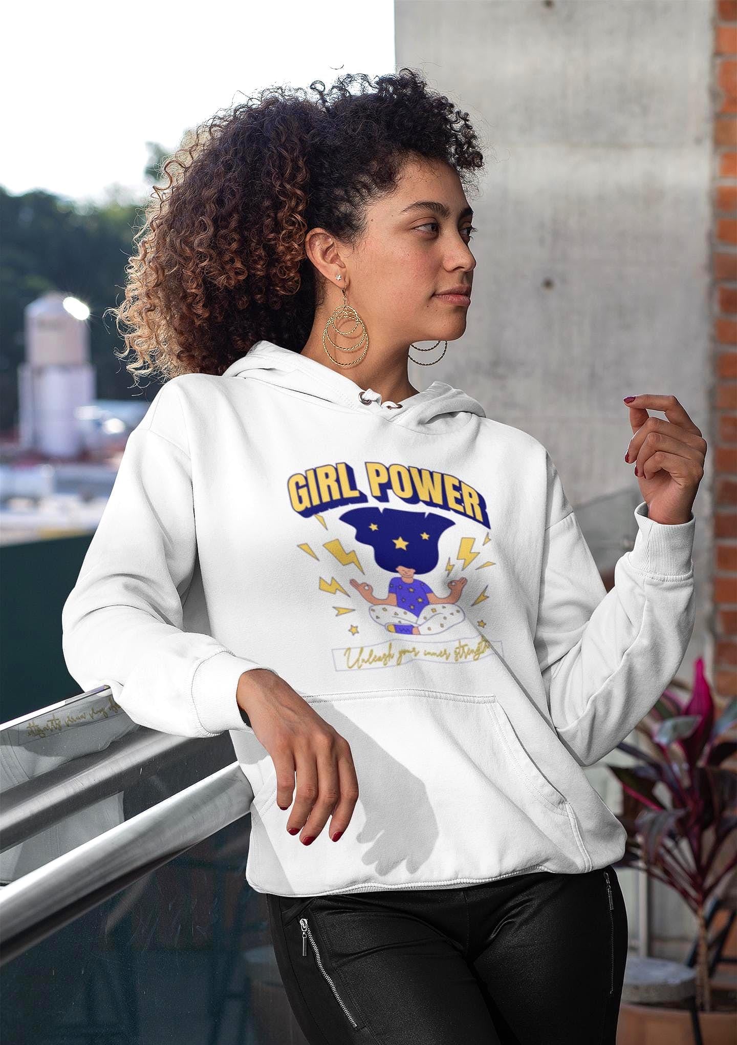Sweatshirt capuche femme girl power, hoodie amour spirituel, positif - Essences Agape 81242863