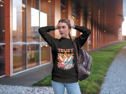 Sweatshirt chrétien Trust In God, Sweat imprimé Jésus, ange spirituel - Essences Agape 54115247