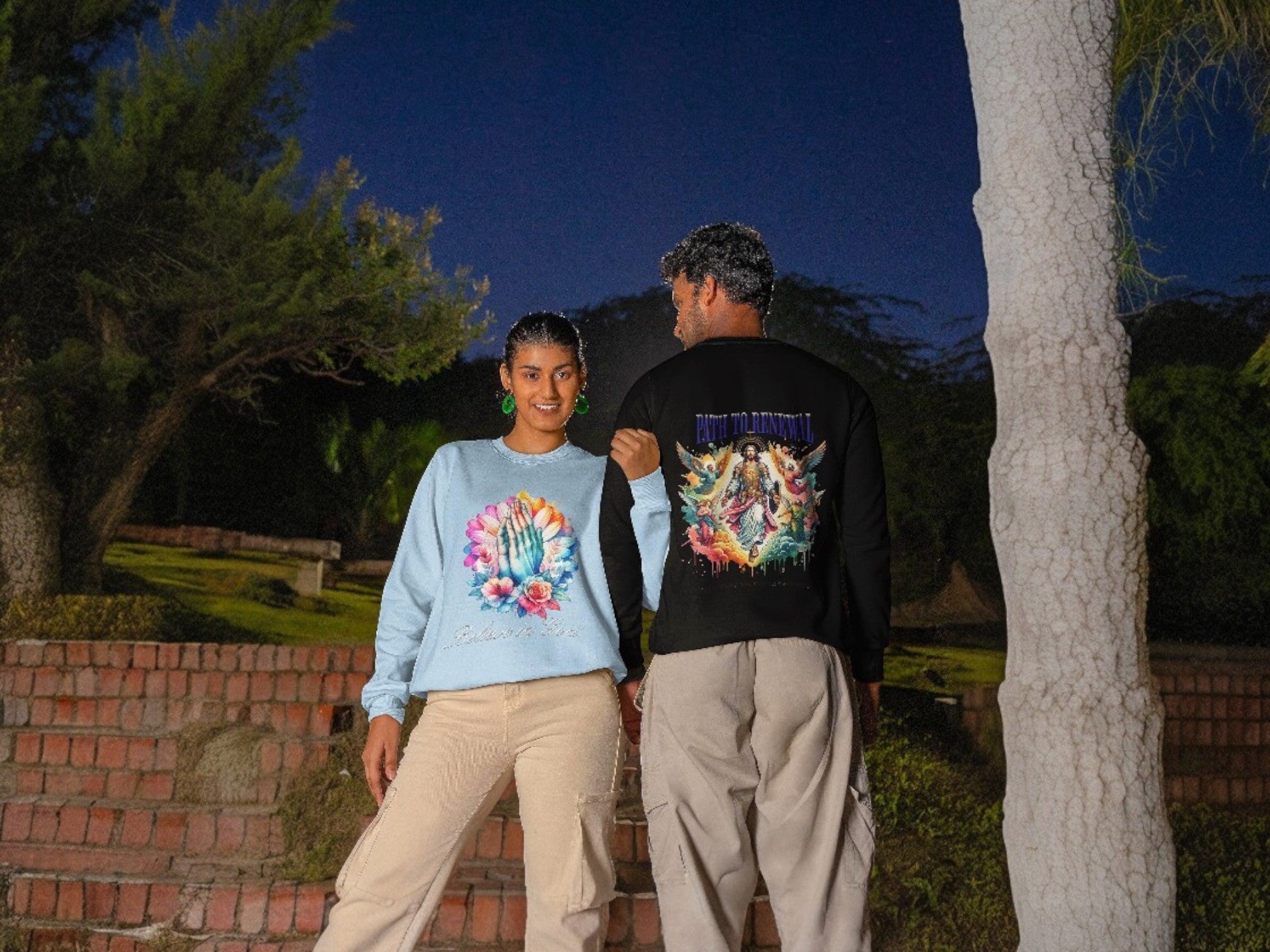 Sweatshirt prière divin Believe God, hoodie chrétien, pull streetwear - Essences Agape 73875609