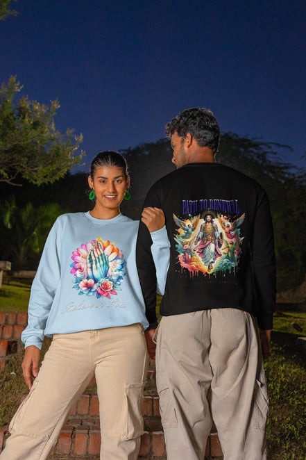 Sweatshirt prière divin Believe God, hoodie chrétien, pull streetwear - Essences Agape 73875609