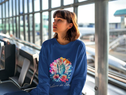 Sweatshirt prière divin Believe God, hoodie chrétien, pull streetwear - Essences Agape 61523751
