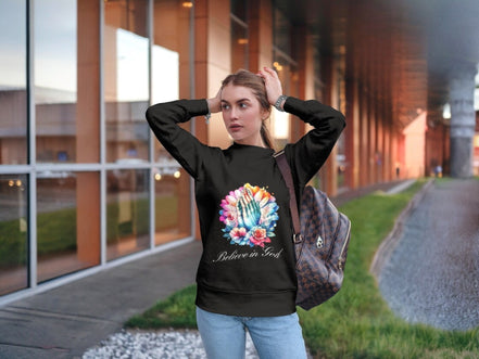 Sweatshirt prière divin Believe God, hoodie chrétien, pull streetwear - Essences Agape 44575122