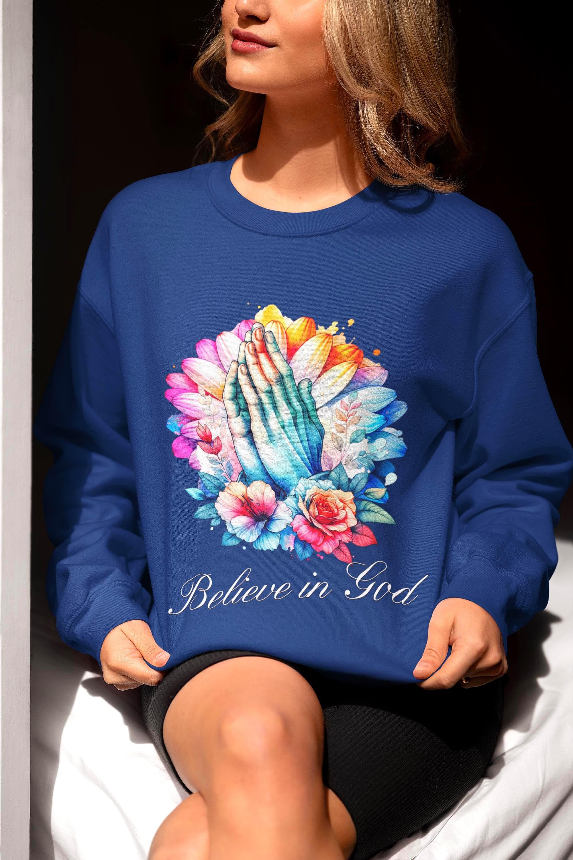 Sweatshirt prière divin Believe God, hoodie chrétien, pull streetwear - Essences Agape 3825476