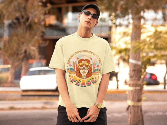 Tee shirt oversize spirituel peace, t shirt motivation, santé mentale - Essences Agape 79173855