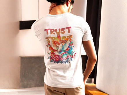 Tee shirt prière divin foi en dieu, t shirt religieux, tee shirt oversize - Essences Agape 90529219