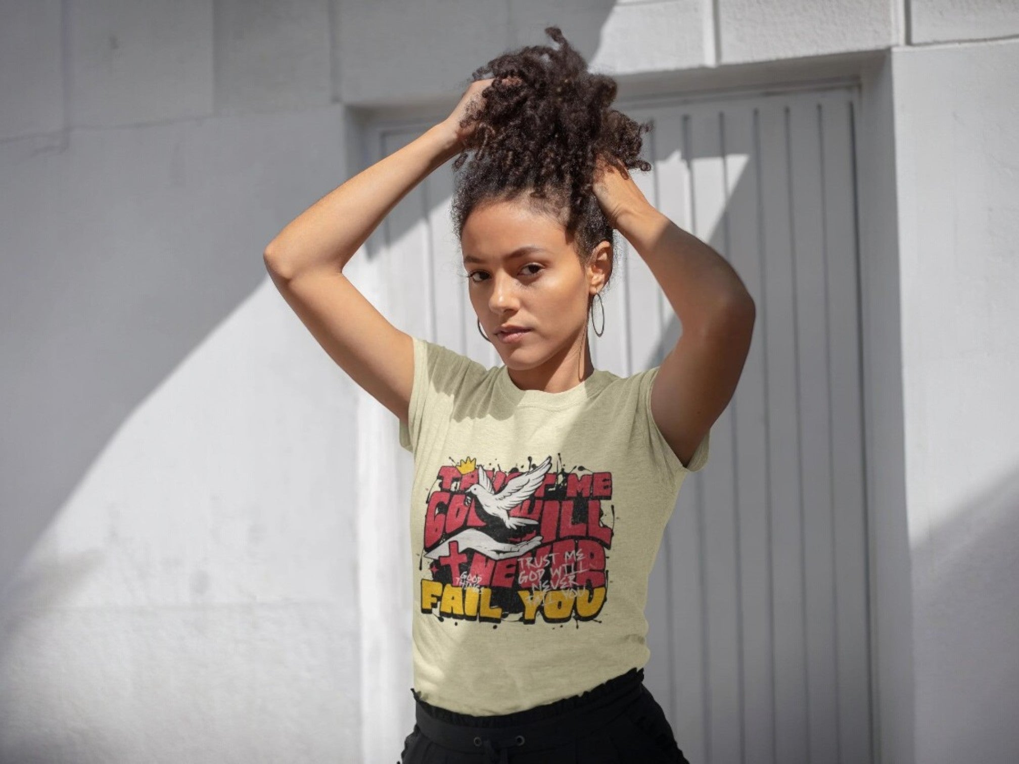 Tee shirt prière divin foi en dieu, t shirt religieux, tee shirt oversize - Essences Agape 4851304