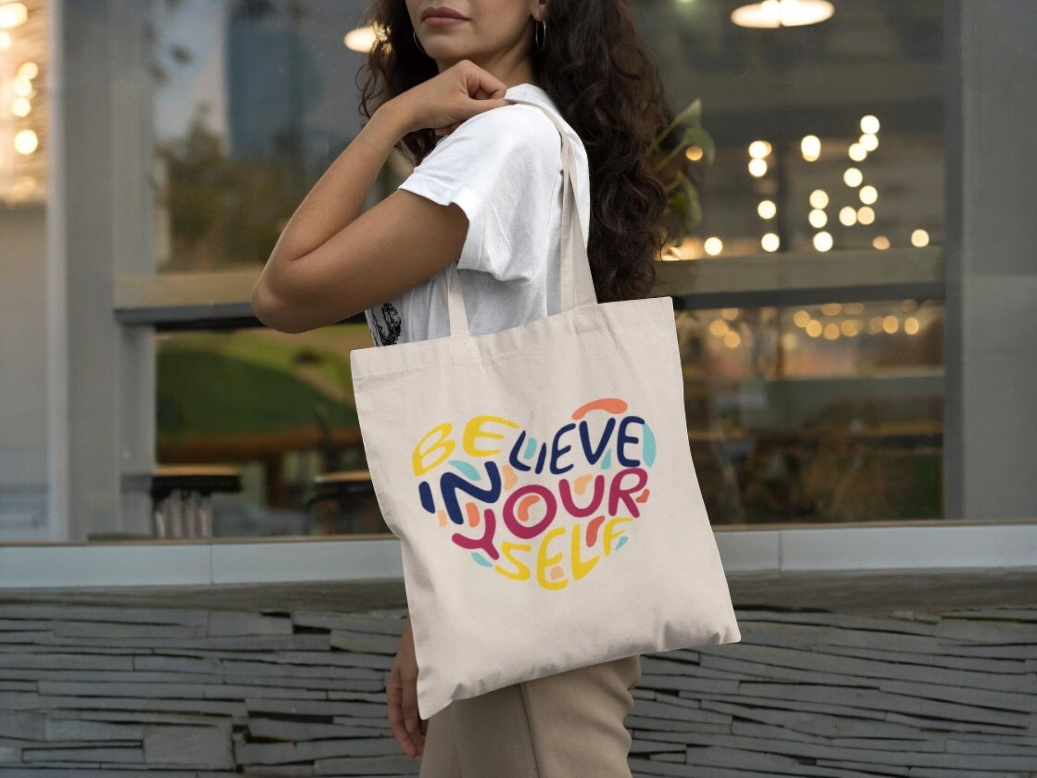 Tote bag amour de soir, tote bag design pensée positive, sac courses - Essences Agape 19973879
