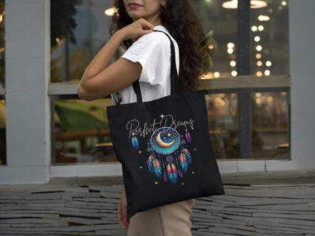 Tote bag attrape reve, tote bag design pensée positive, sac de courses - Essences Agape 81049701
