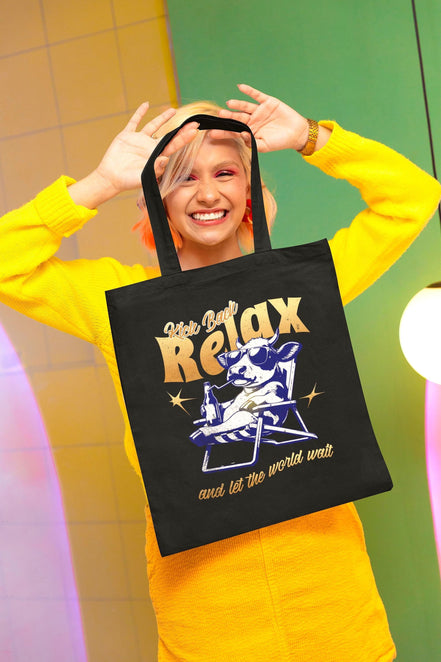 Tote bag humour vache, tote bag design pensée positive, croyance - Essences Agape 56906541