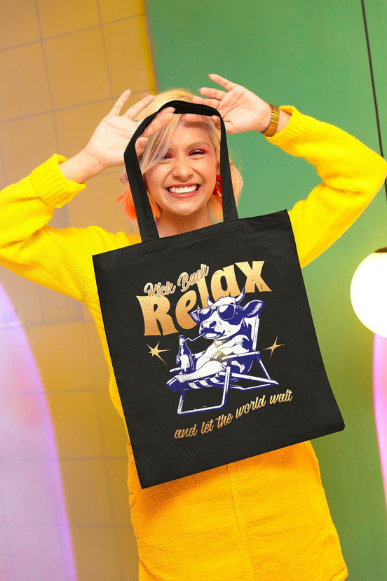 Tote bag humour vache, tote bag design pensée positive, croyance - Essences Agape 56906541