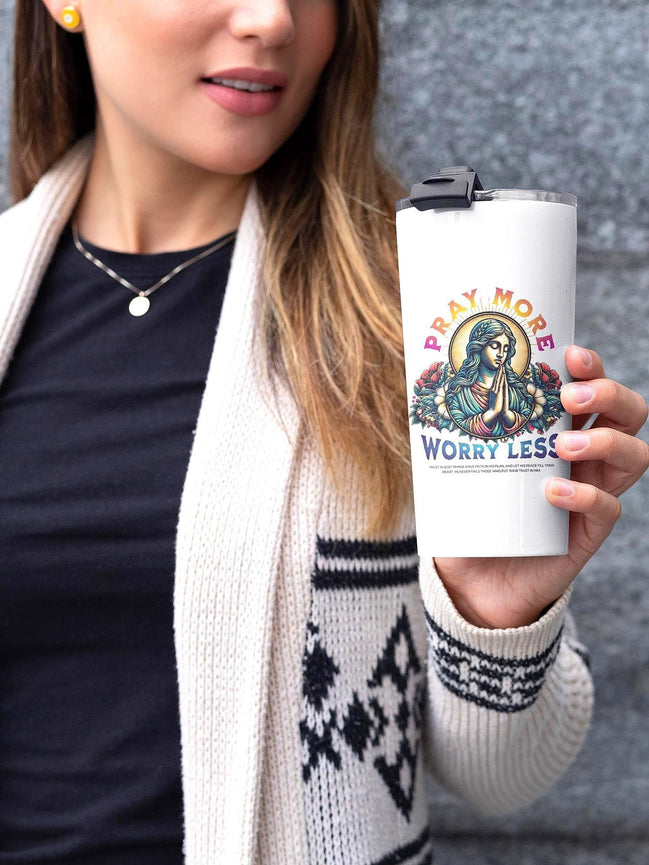 Tumbler chrétien marie croyance, gobelet tumbler méditation prière - Essences Agape 82006281