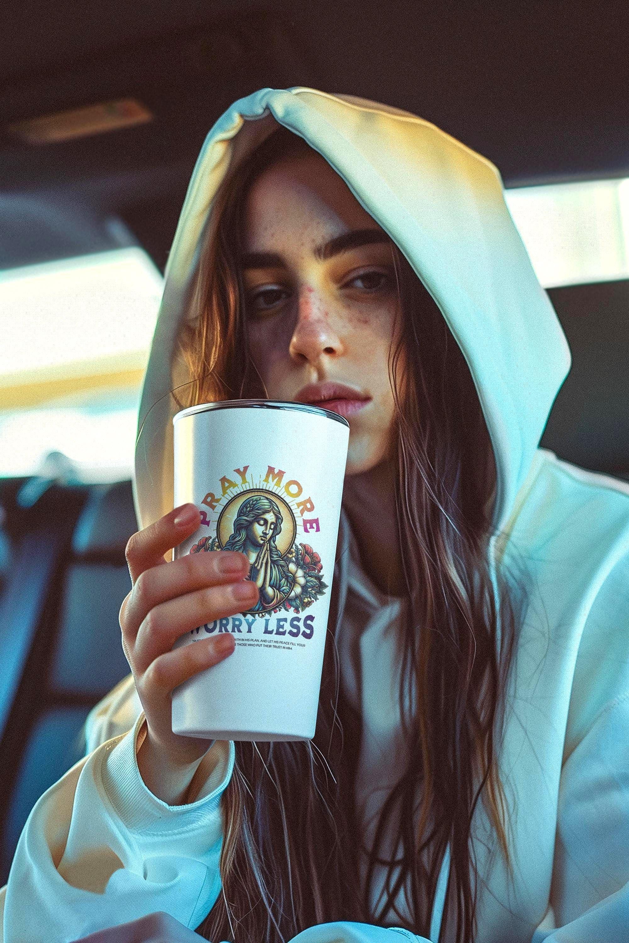 Tumbler chrétien marie croyance, gobelet tumbler méditation prière - Essences Agape 98490291