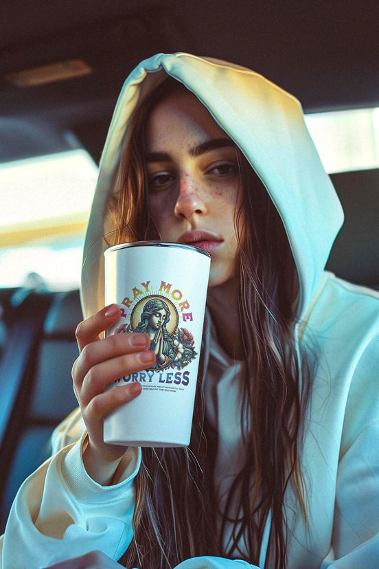 Tumbler chrétien marie croyance, gobelet tumbler méditation prière - Essences Agape 98490291