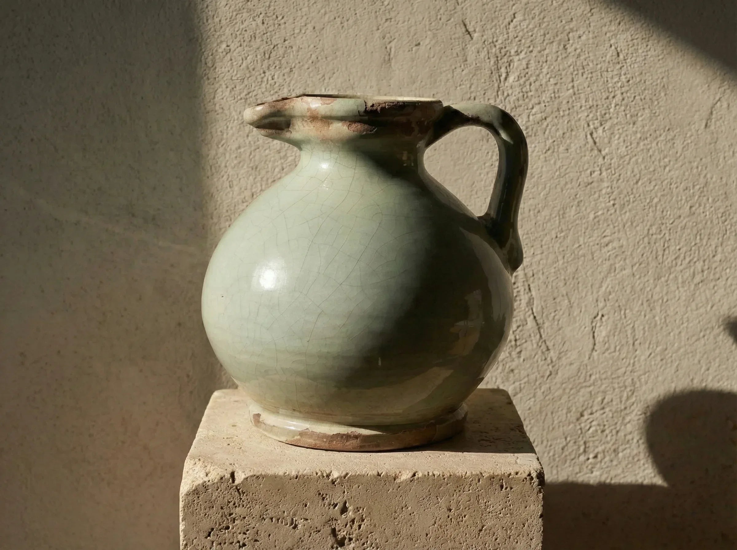 Verre soufflé bouche Pichet Céladon Craquelé - Résilience & Beauté - Essences Agape 25241276