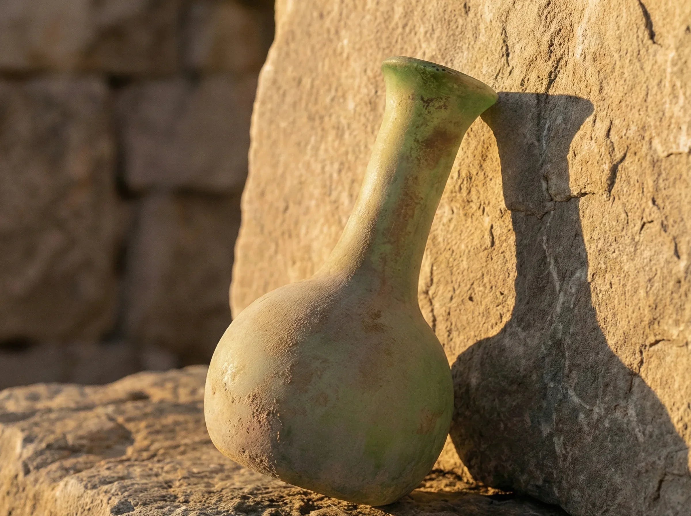 Verre soufflé bouche Soliflore Vert - Croissance & Harmonie - Essences Agape 58002027