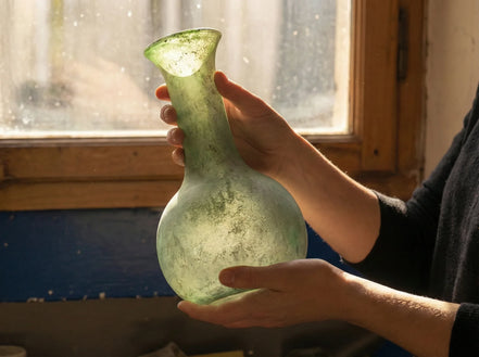 Verre soufflé bouche Soliflore Vert - Croissance & Harmonie - Essences Agape 21643923