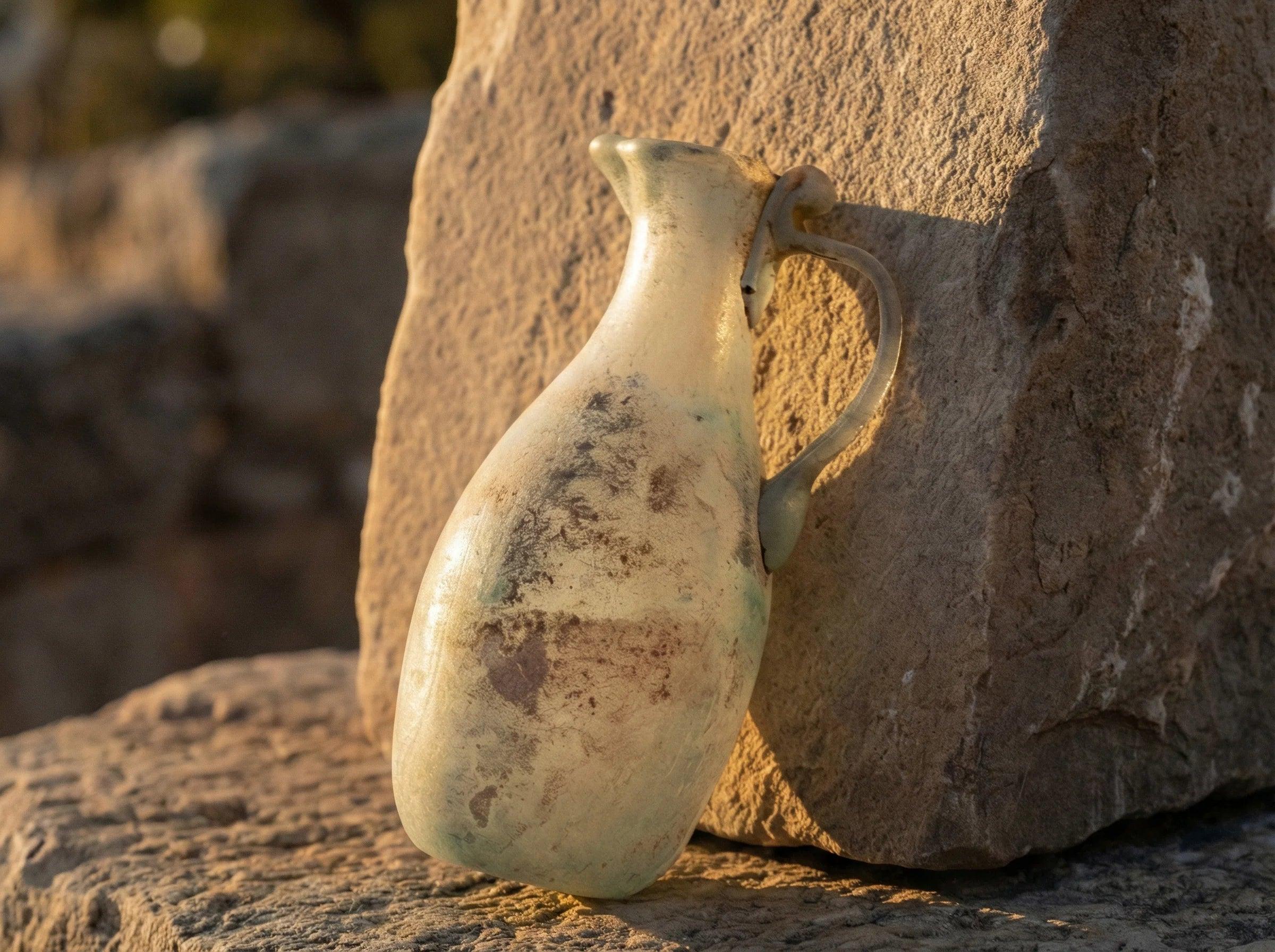 Verrerie romaine artisanale Pichet Gris - Ancrage & Sobriété - Essences Agape 91623662