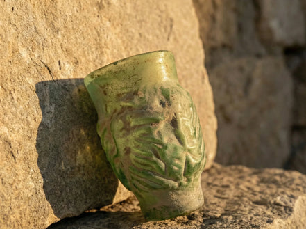 Verrerie romaine artisanale Vase Tête - Gardien Vert & Sagesse - Essences Agape 92337571