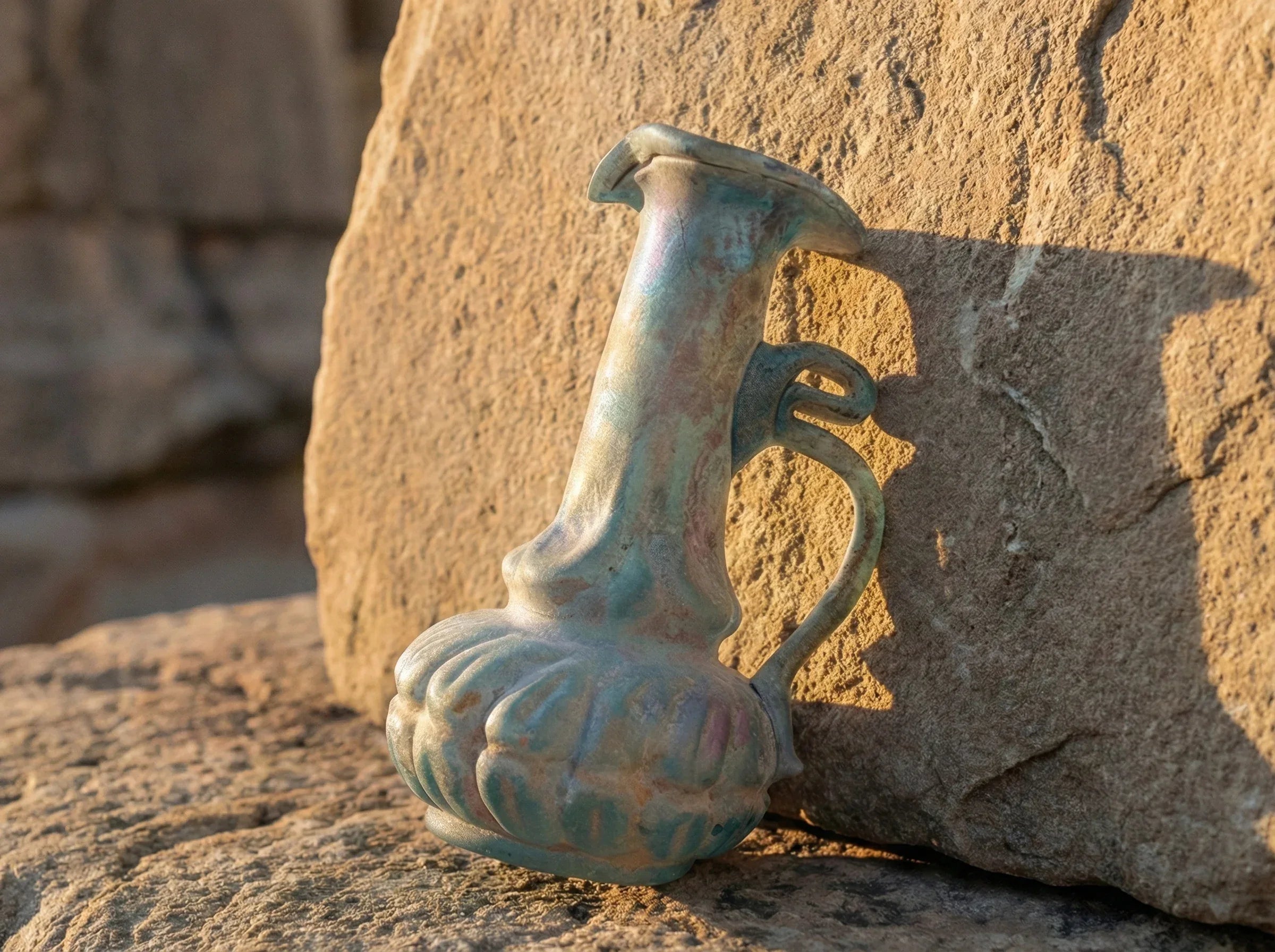 Verrerie romaine artisanale Vase Volutes - Élégance & Complexité - Essences Agape 24622200