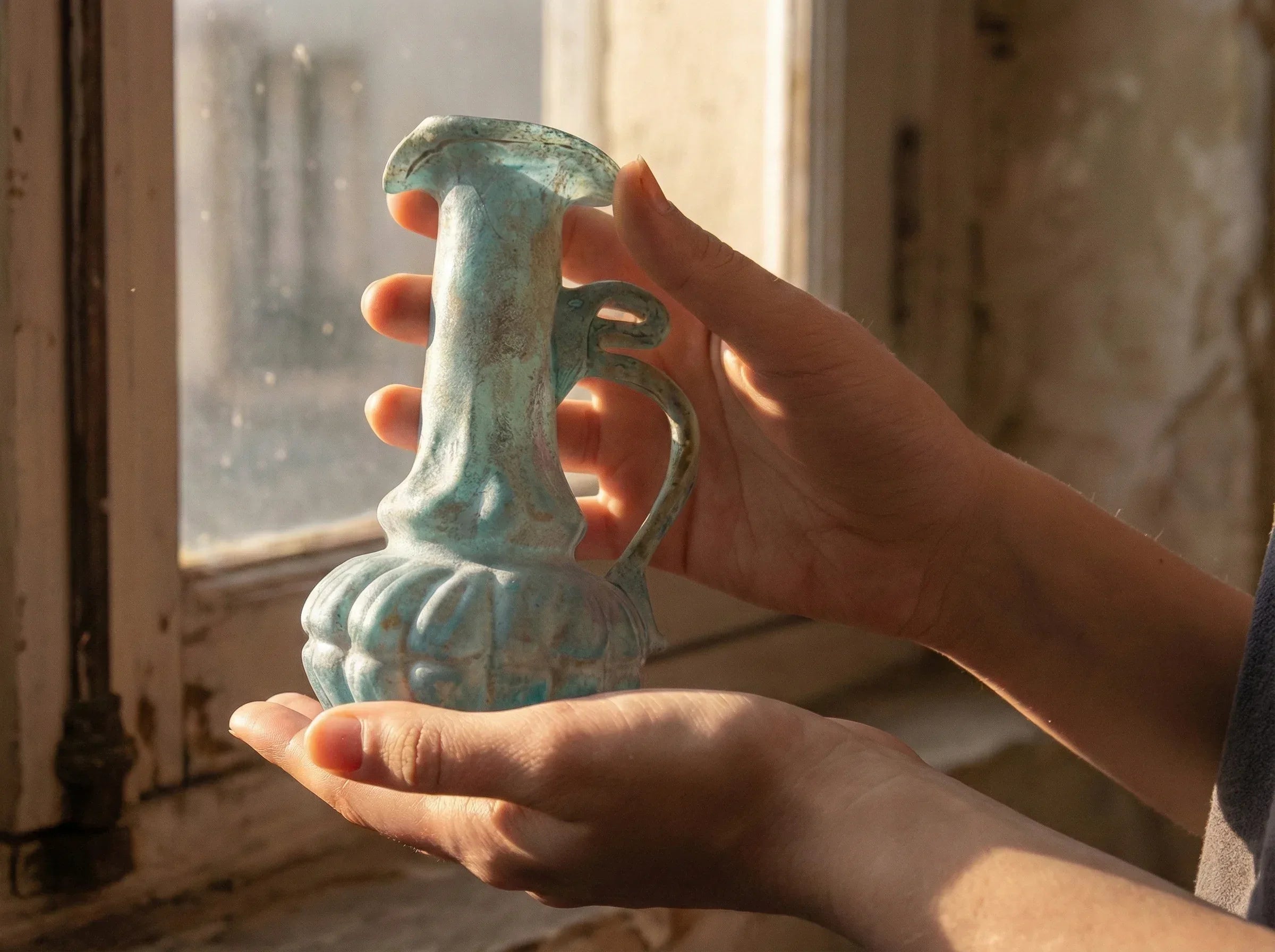 Verrerie romaine artisanale Vase Volutes - Élégance & Complexité - Essences Agape 40038268