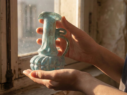 Verrerie romaine artisanale Vase Volutes - Élégance & Complexité - Essences Agape 40038268