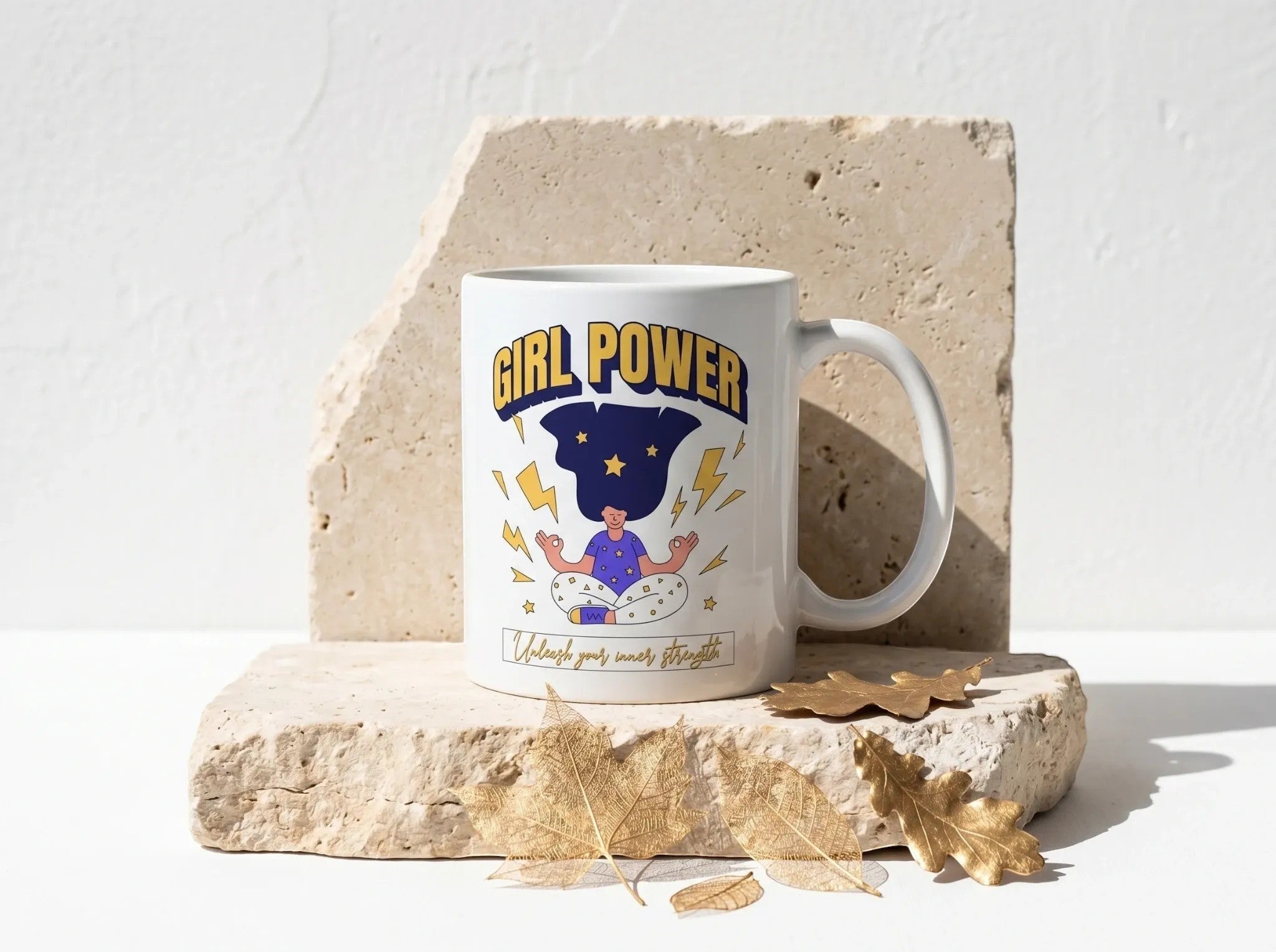 Tasse blanche Essences Agape avec inscription 