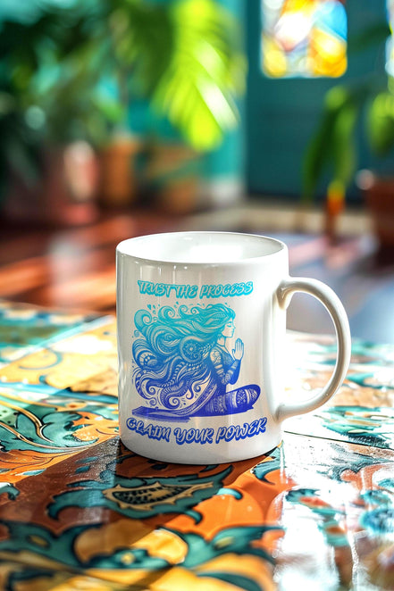 tasse à café abondance, mug original motif méditation, tasse matin - Essences Agape 62555300