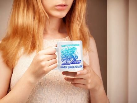 tasse à café abondance, mug original motif méditation, tasse matin - Essences Agape 37307091